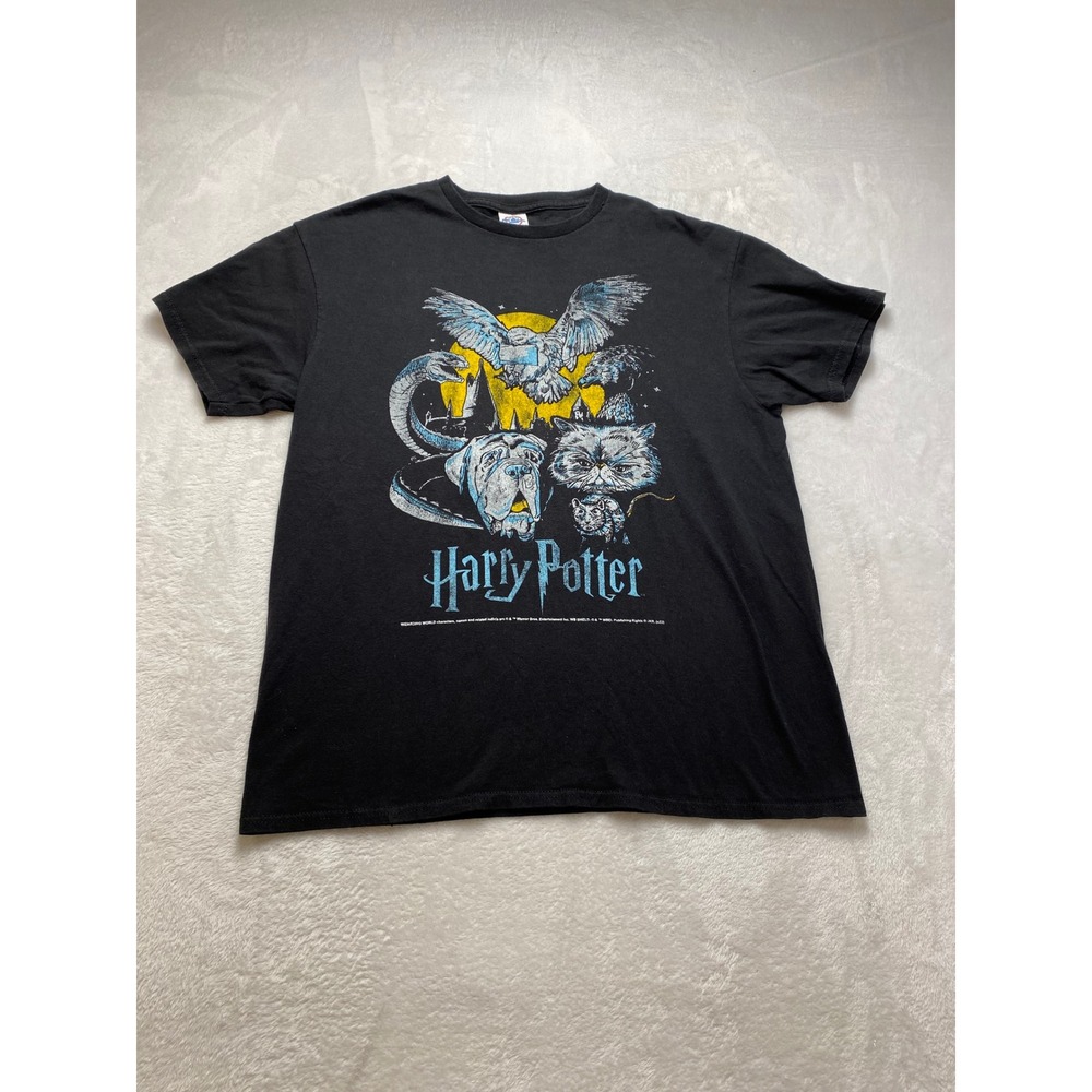 Harry Potter Graphic T-Shirt Mens Large Black Delta Pro Weight Hedwig Fang Logo